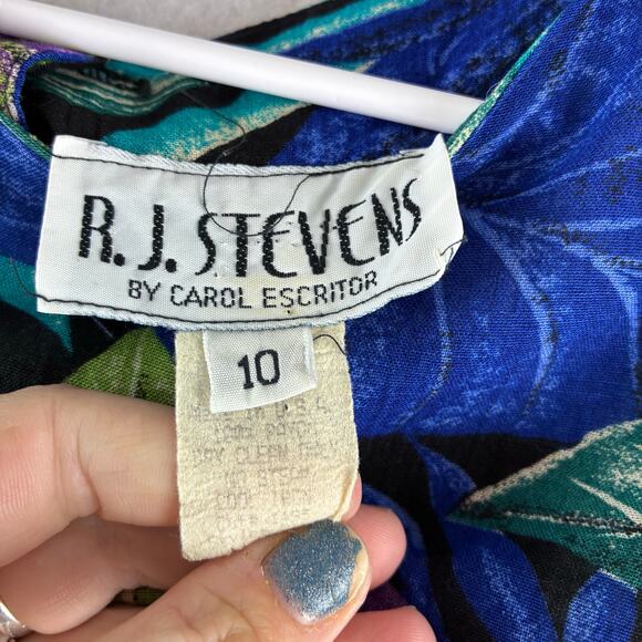 Vintage RJ Stevens Tropical Dress Women's 10 Paradise Beachy Resort Vacation - Picture 10 of 16